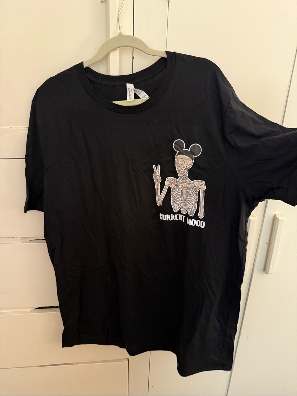 Bella Canvas Black Graphic Tee - 'Current Mood' Skeleton